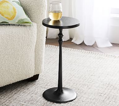 Round 9.5" Metal Cocktail Table | Pottery Barn (US)