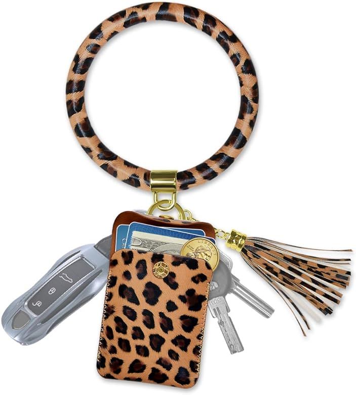 Doormoon Keychain Bracelet, Tassel Key Chain Wristlet Ring Circle Bangle | Amazon (US)