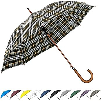 SoulRain 48" Large Umbrella –Windproof Stick Umbrellas for Rain, Automatic Open, Vintage Cane b... | Amazon (US)