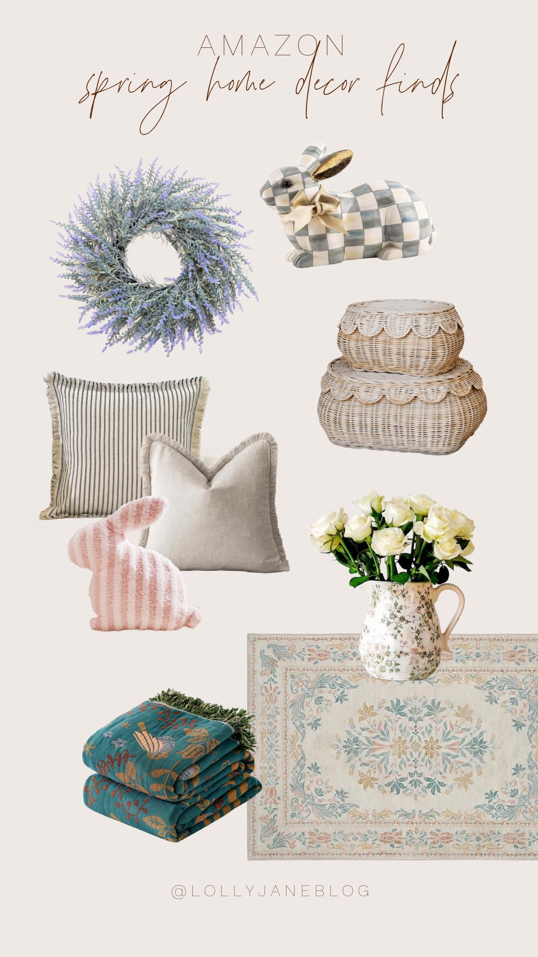Spring is in the air... and in your home! 

Refresh your space with these must-have spring home decor finds! 🐰 From the charming Mackenzie Childs bunny to the cozy spring throw blanket, every piece adds the perfect seasonal touch. 💛

A lavender wreath for that fresh spring feel
A pink bunny pillow for a playful pop
Woven baskets to keep things cute & tidy
A floral bouquet that never wilts

Ready to give your home a spring refresh? Tap to shop your faves before they’re gone! 🌷✨

#SpringDecor #HomeRefresh #MackenzieChilds #SpringVibes

#LTKStyleTip #LTKSeasonal #LTKHome