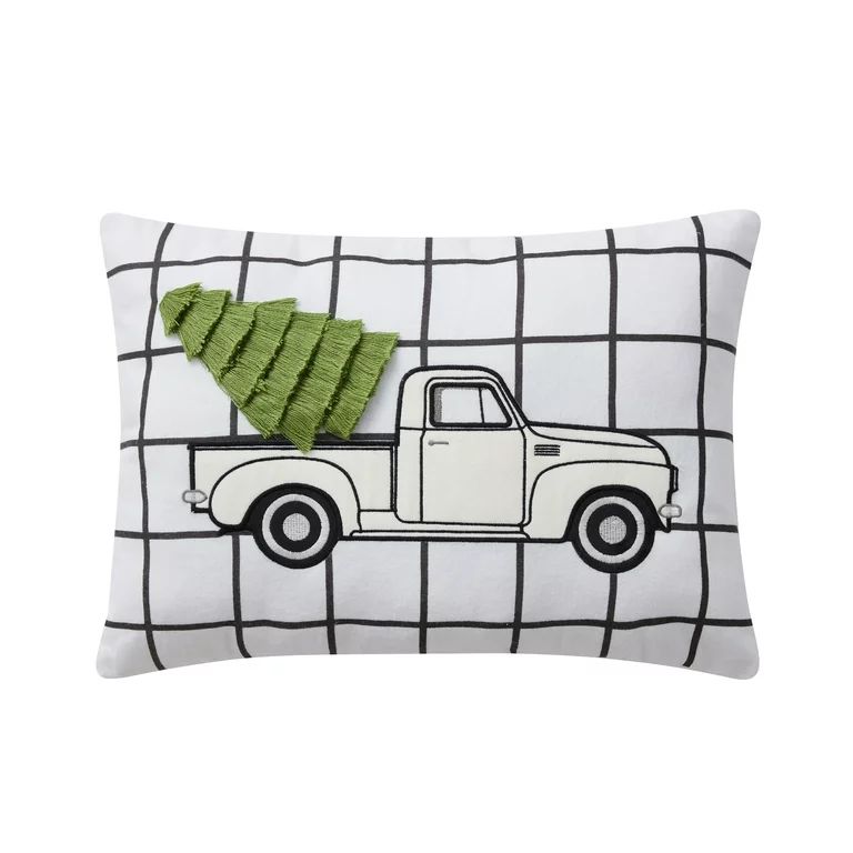 My Texas House Holiday Truck 14" x 20" Multi-Color Flannel Oblong Decorative Pillow (1 Count) | Walmart (US)