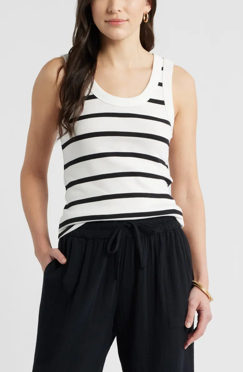 Scoop Neck Rib Cotton Tank | Nordstrom
