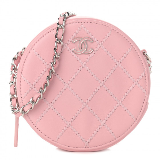 CHANEL Lambskin Stitch Round Clutch With Chain Pink | FASHIONPHILE | Fashionphile