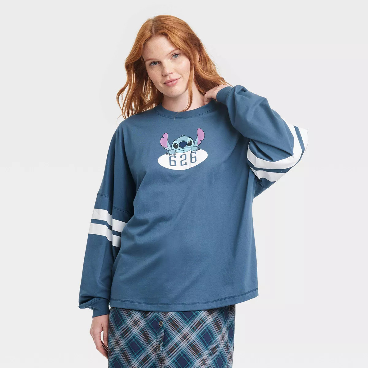 Women's Stitch Collegiate Long Sleeve Jersey Graphic T-Shirt - Blue | Target