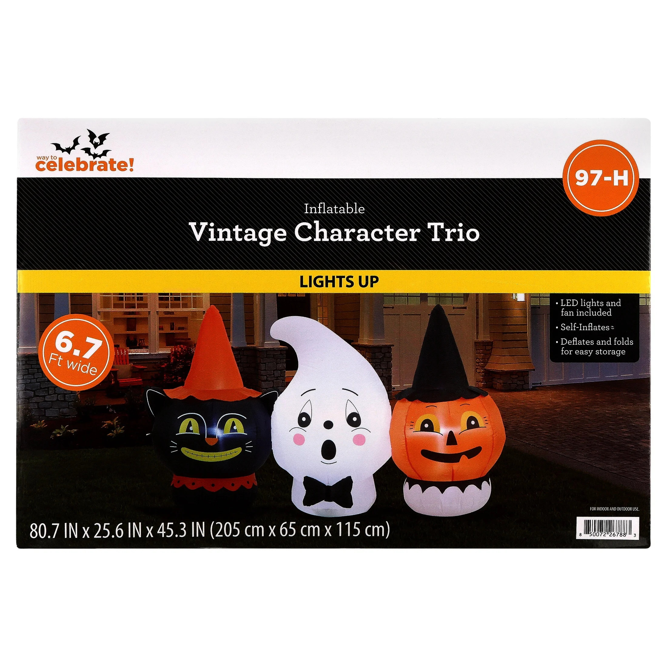 Vintage Character Trio Airblown Yard Inflatable, Multicolor, 6.7', Halloween by Way To Celebrate - Walmart.com | Walmart (US)