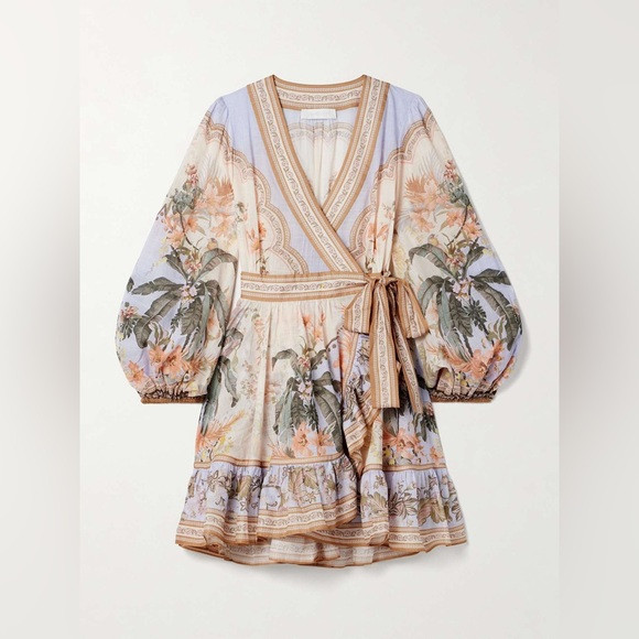 ZIMMERMANN Wylie printed cotton-voile mini wrap dress | Poshmark