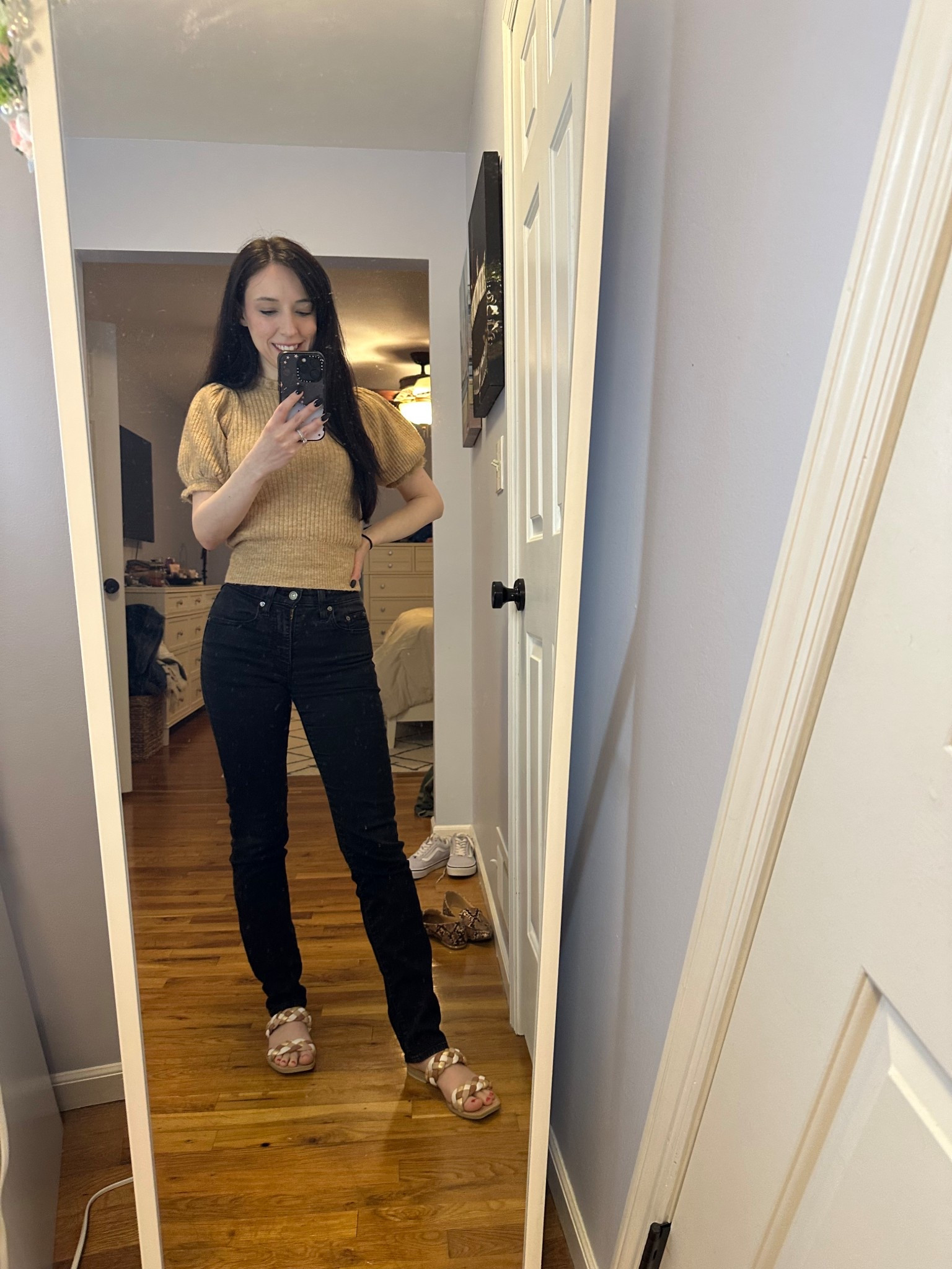 Tan sweater tee size XS
Black jeans size 24
Sandals size 6.5

Summer outfit, work, workwear, casual, minimalist, millennial 

#LTKStyleTip #LTKFindsUnder100 #LTKSeasonal