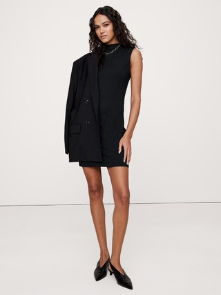 Lightweight Ponte Mini Dress | Banana Republic (US)