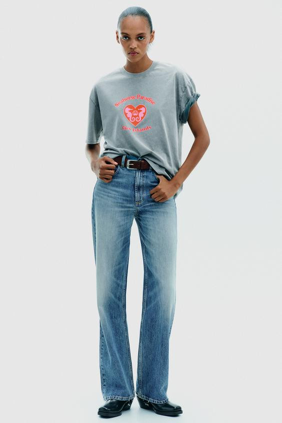 WASHED EFFECT PRINTED T-SHIRT | Zara UK