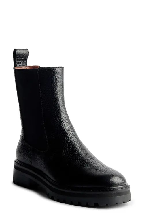 Reformation Katerina Lug Sole Chelsea Boot in Black Tumbled at Nordstrom, Size 5 | Nordstrom