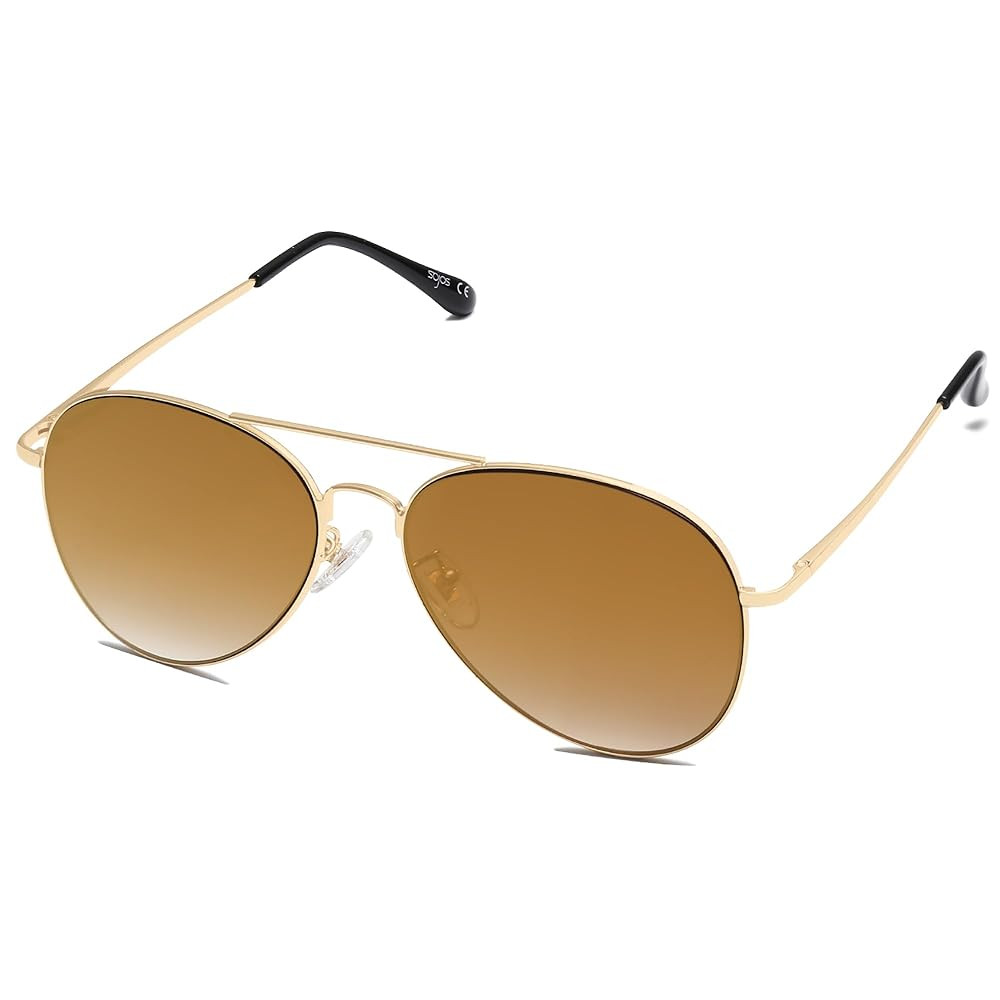 SOJOS Classic Aviator Sunglasses for Women Men Metal Frame Spring Hinges SJ1030 | Amazon (US)
