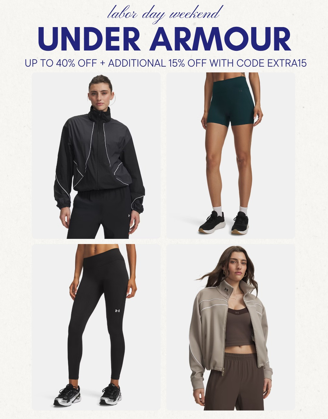 [9/2/26] Under Armour | Up to 40% off sale + additional 15% off with code EXTRA15

#LTKootd #LTKActive #LTKSaleAlert