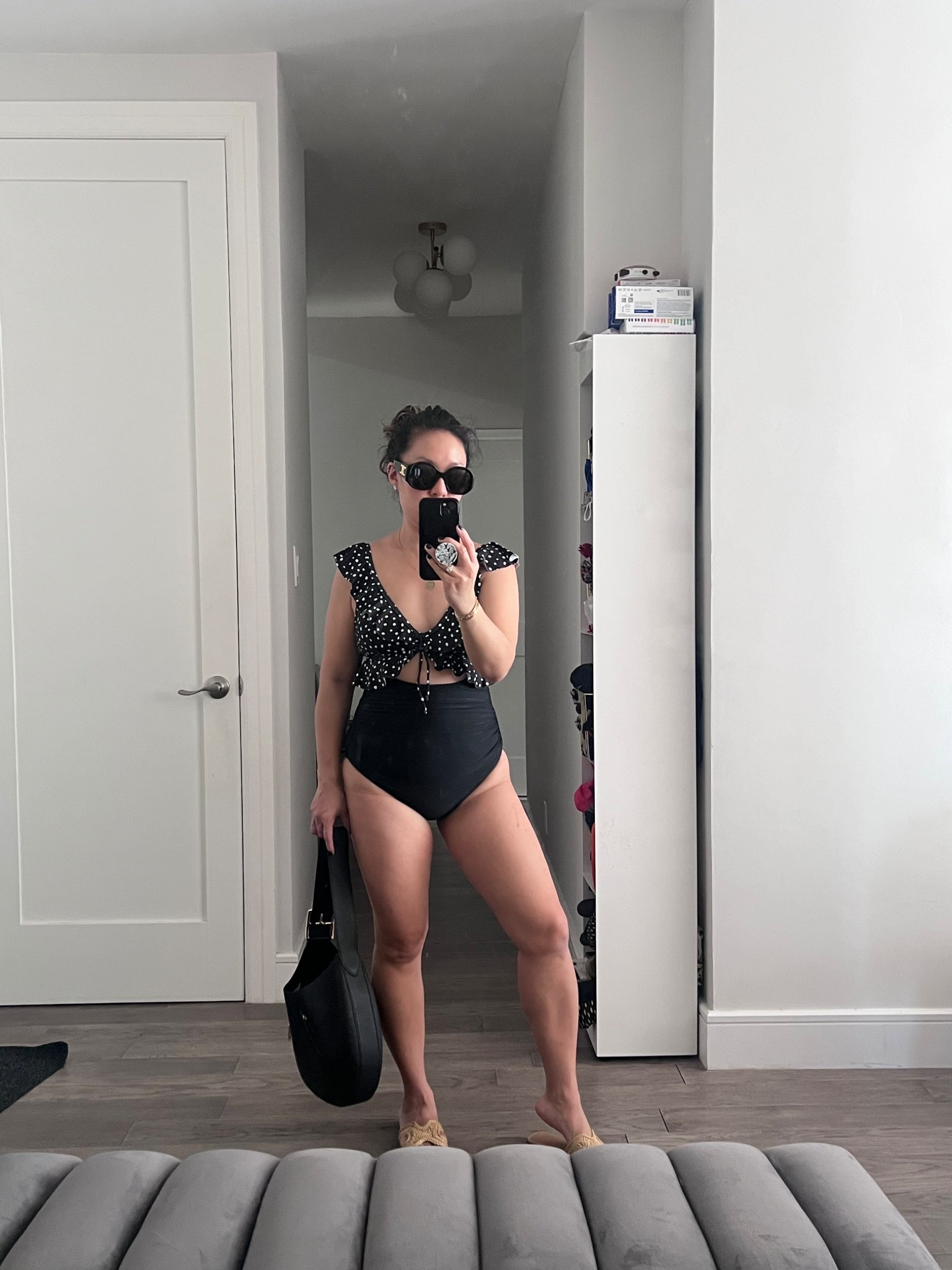 One piece swim. Black and white outfit. I’m wearing an xs. Adjustable straps. Tie back. Ruched center. Great fit! So many colorways. 

#LTKSpringSale #LTKSwim #LTKTravel