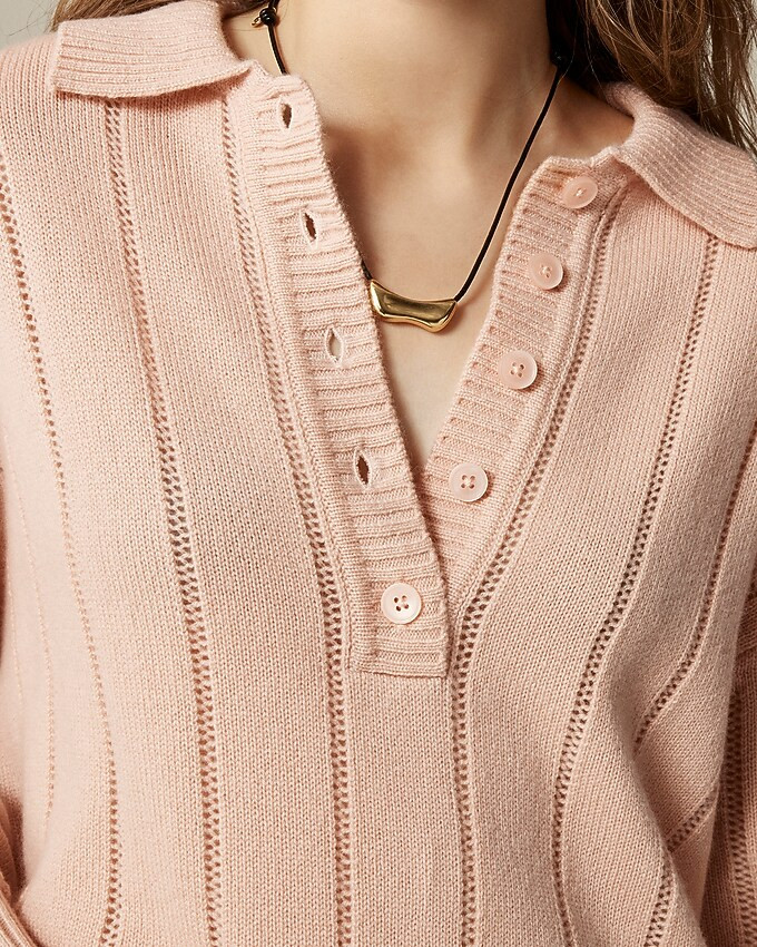 only a few left4.6Summary of 16 reviewsCashmere pointelle sweater-polo$199.50$288.00 (31% Off)Cas... | J. Crew US