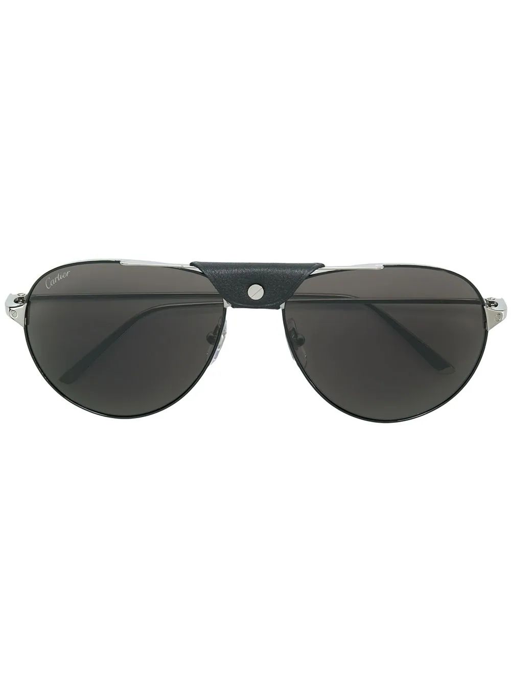 Cartier Santos aviator sunglasses - Black | FarFetch US