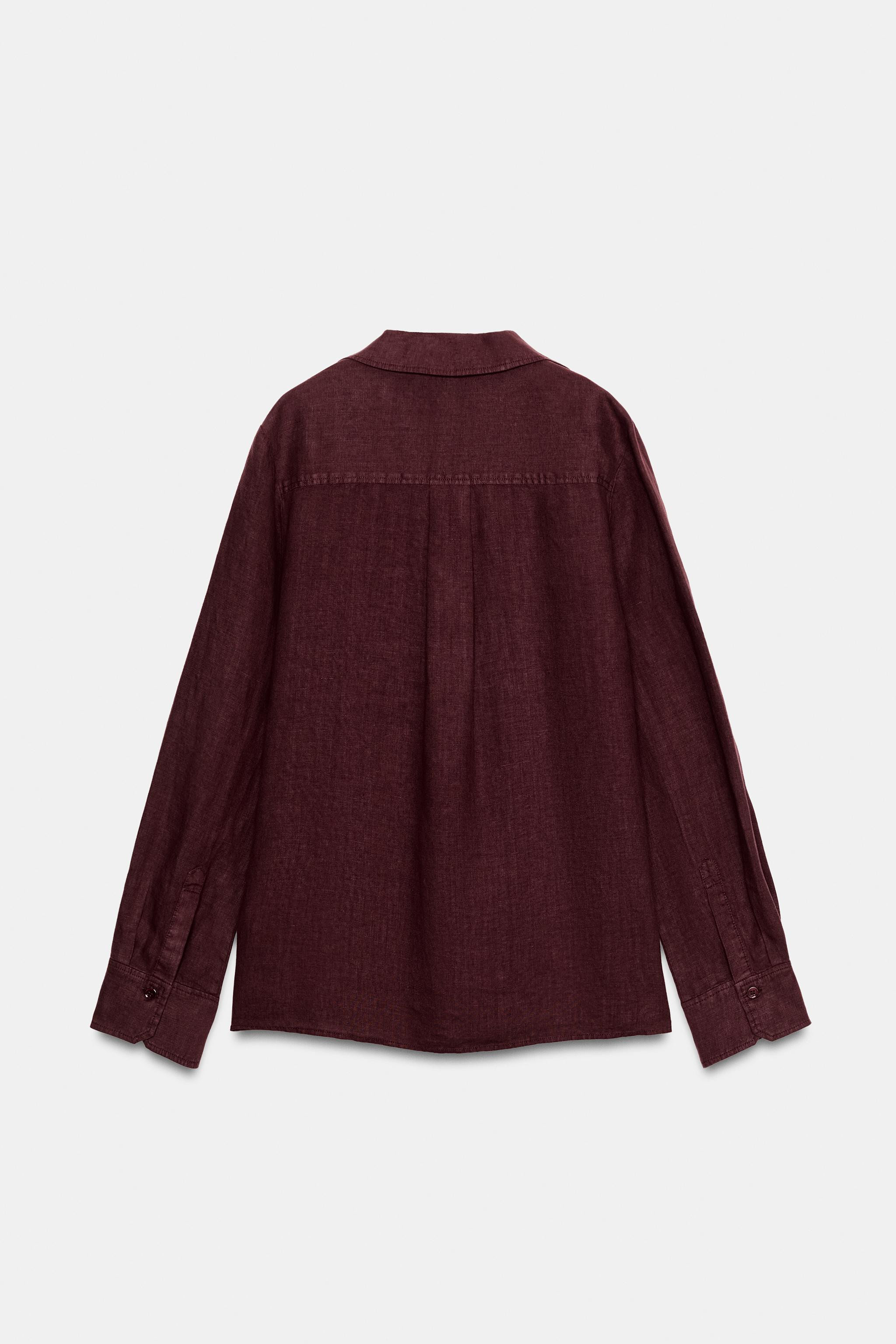 ZW COLLECTION 100% LINEN POCKET SHIRT | Zara UK