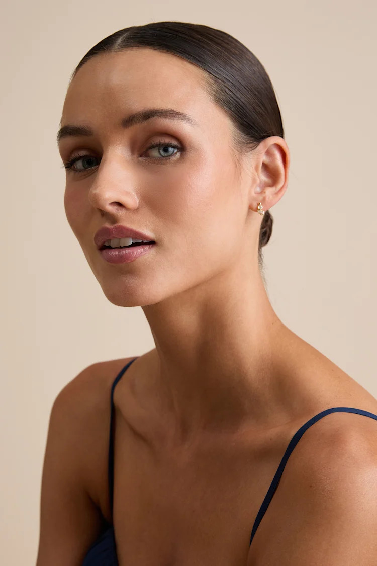 Julia Gold Rhinestone Stud Earrings | Lulus