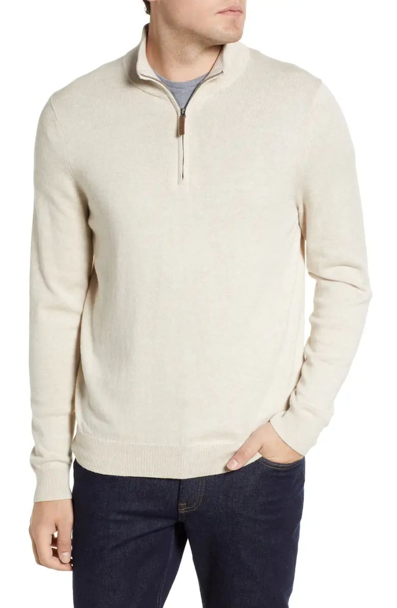 Half Zip Cotton & Cashmere Pullover | Nordstrom