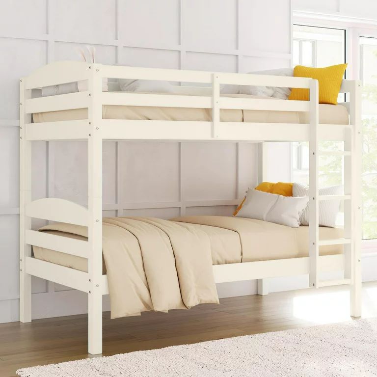 Better Homes & Gardens Leighton Solid Wood Twin-over-Twin Convertible Bunk Bed, White - Walmart.c... | Walmart (US)