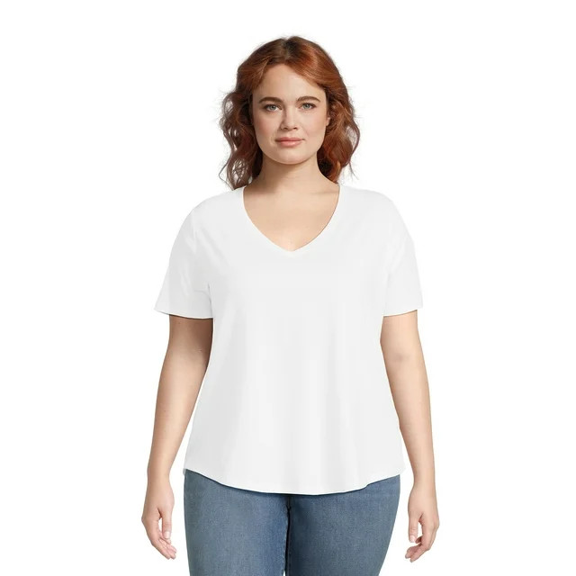 Terra & Sky Women’s Plus Size V-Neck Tee | Walmart (US)