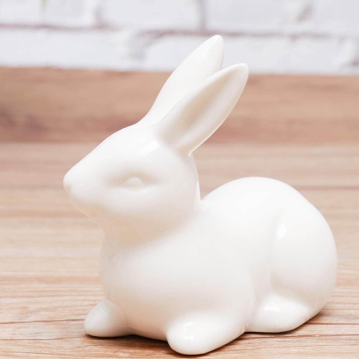 BESPORTBLE Ceramic Rabbit Figurines Easter Rabbit Bunny Statue Mini Animal Art Sculpture Desktop ... | Amazon (US)