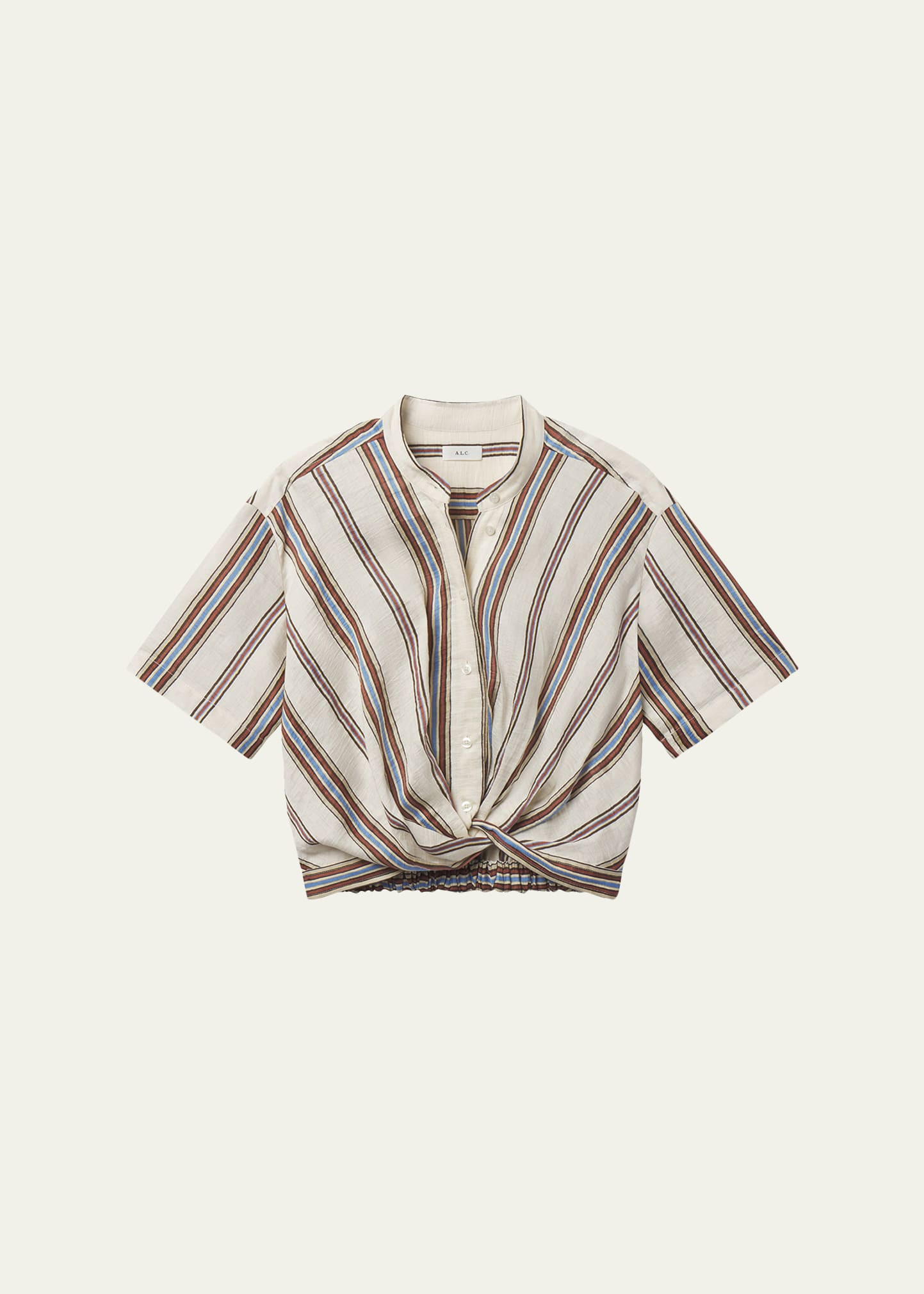 A.L.C. Leonore Gathered Linen Top | Bergdorf Goodman