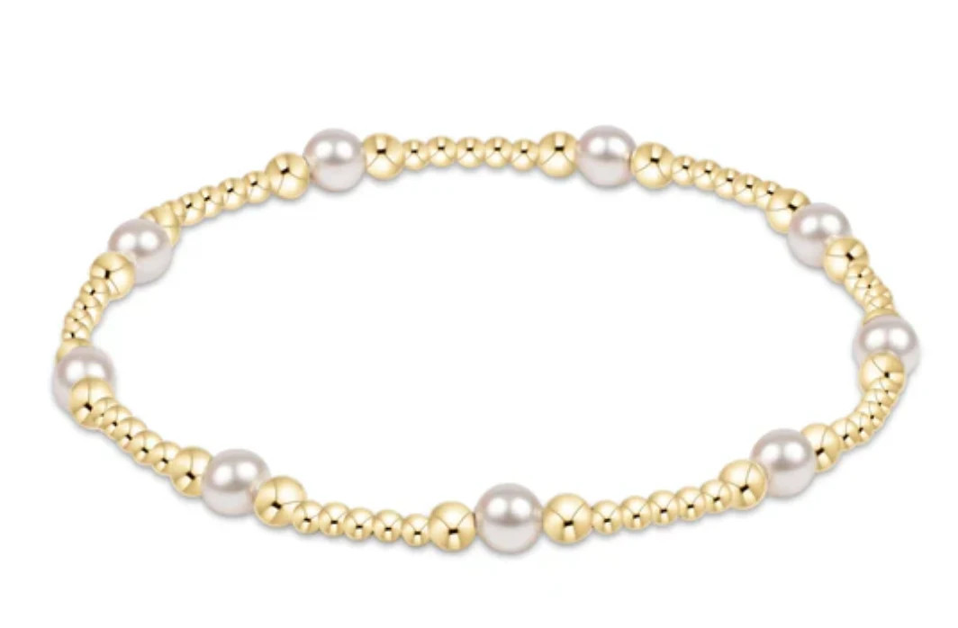 Classic Purpose Pattern 4mm Bead Bracelet- Pearl / Enewton | Ama La Vita