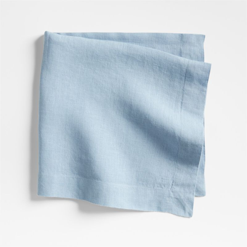 Marin Light Blue European Flax -Certified Linen Napkin | Crate & Barrel | Crate & Barrel