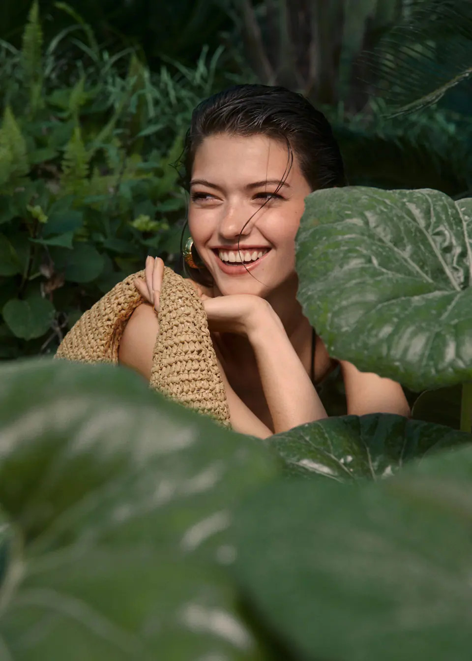 Runde tasche aus naturfaser -  Damen | Mango Deutschland | MANGO (DE)