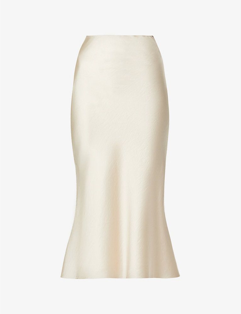 PIXIE MARKET Sateen A-line woven midi skirt | Selfridges