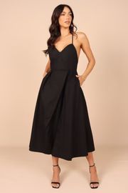 Stella Midi Dress - Black | Petal & Pup (US)