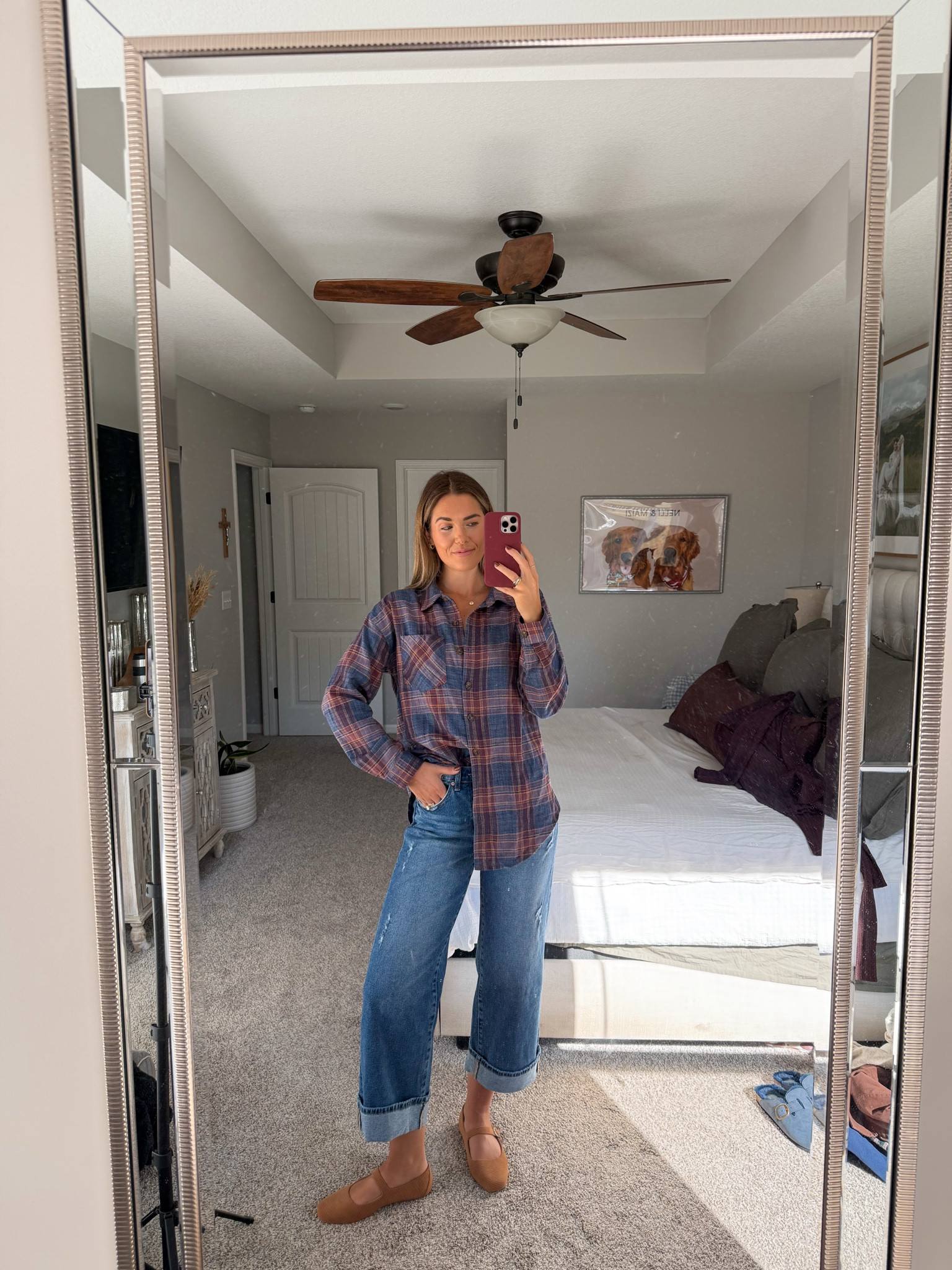 plaid button down in a medium, jeans in a 26 (they have a partially elastic waistband so could maybe size down 1 or tts!) 

#LTKFindsUnder50 #LTKSaleAlert #LTKStyleTip