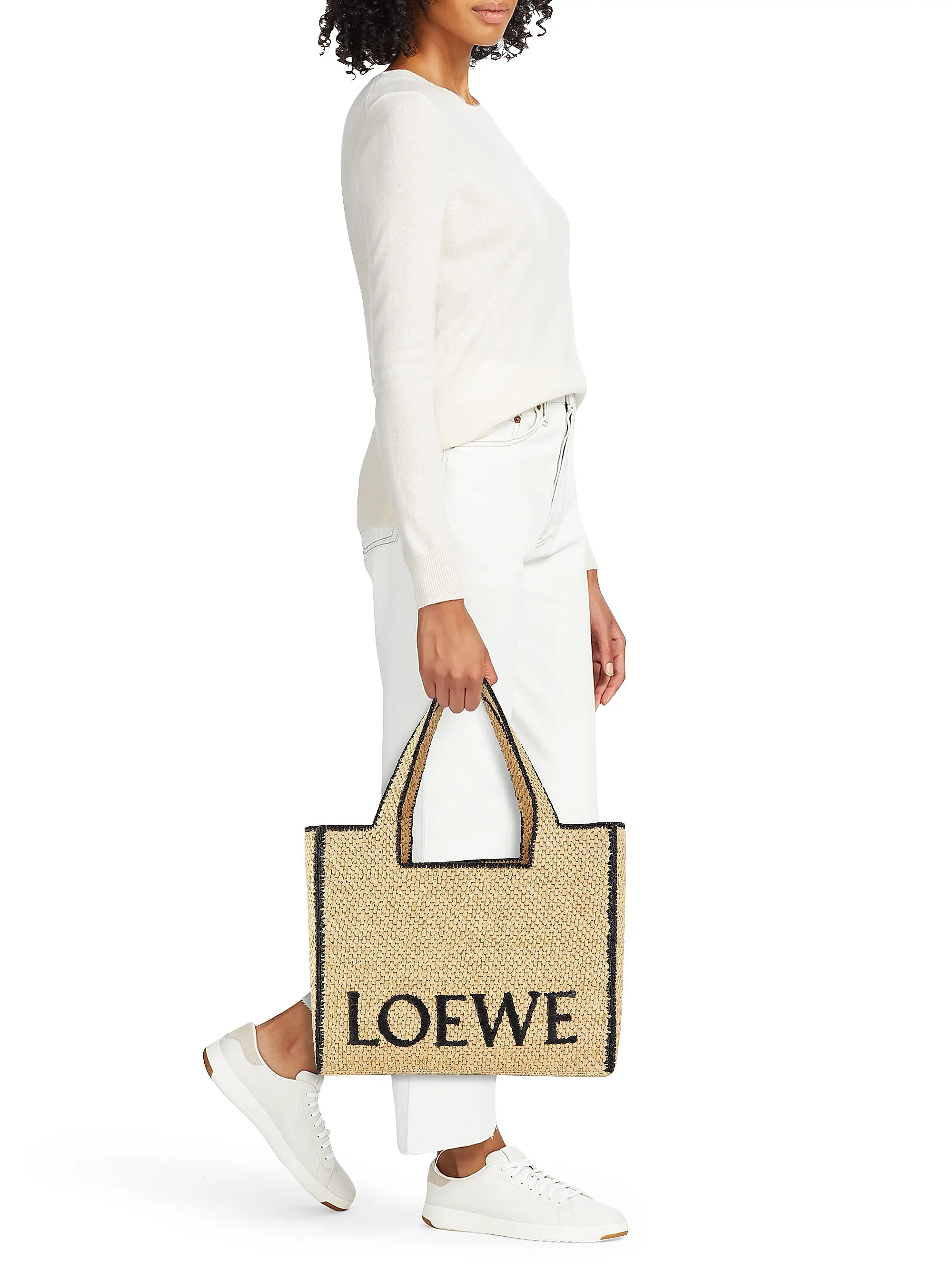 LOEWE x Paula's Ibiza Large Logo Raffia Tote Bag | Saks Fifth Avenue