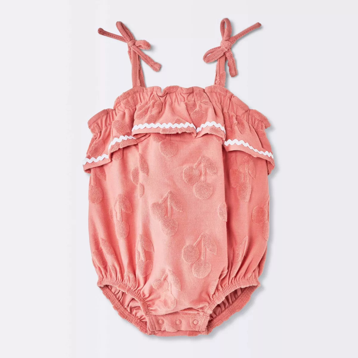 Baby Girls' Terry Bubble Sleeveless Romper - Cloud Island\u2122 Cherry Red 12M | Target