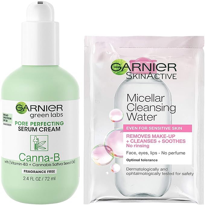 Garnier SkinActive Green Labs Canna-B Pore Perfecting Serum Cream Moisturizer, Fragrance Free, SP... | Amazon (US)