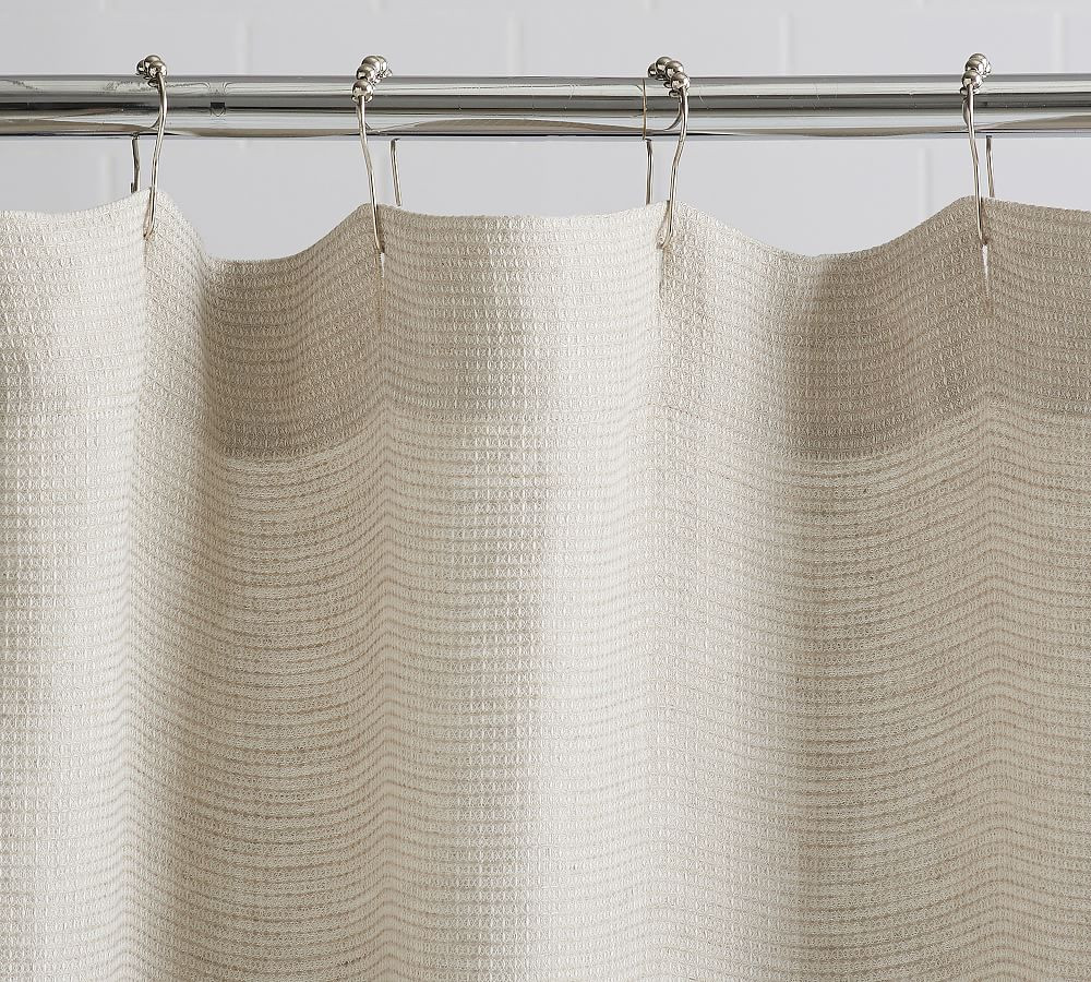 European Flax Linen Waffle Shower Curtain | Pottery Barn (US)