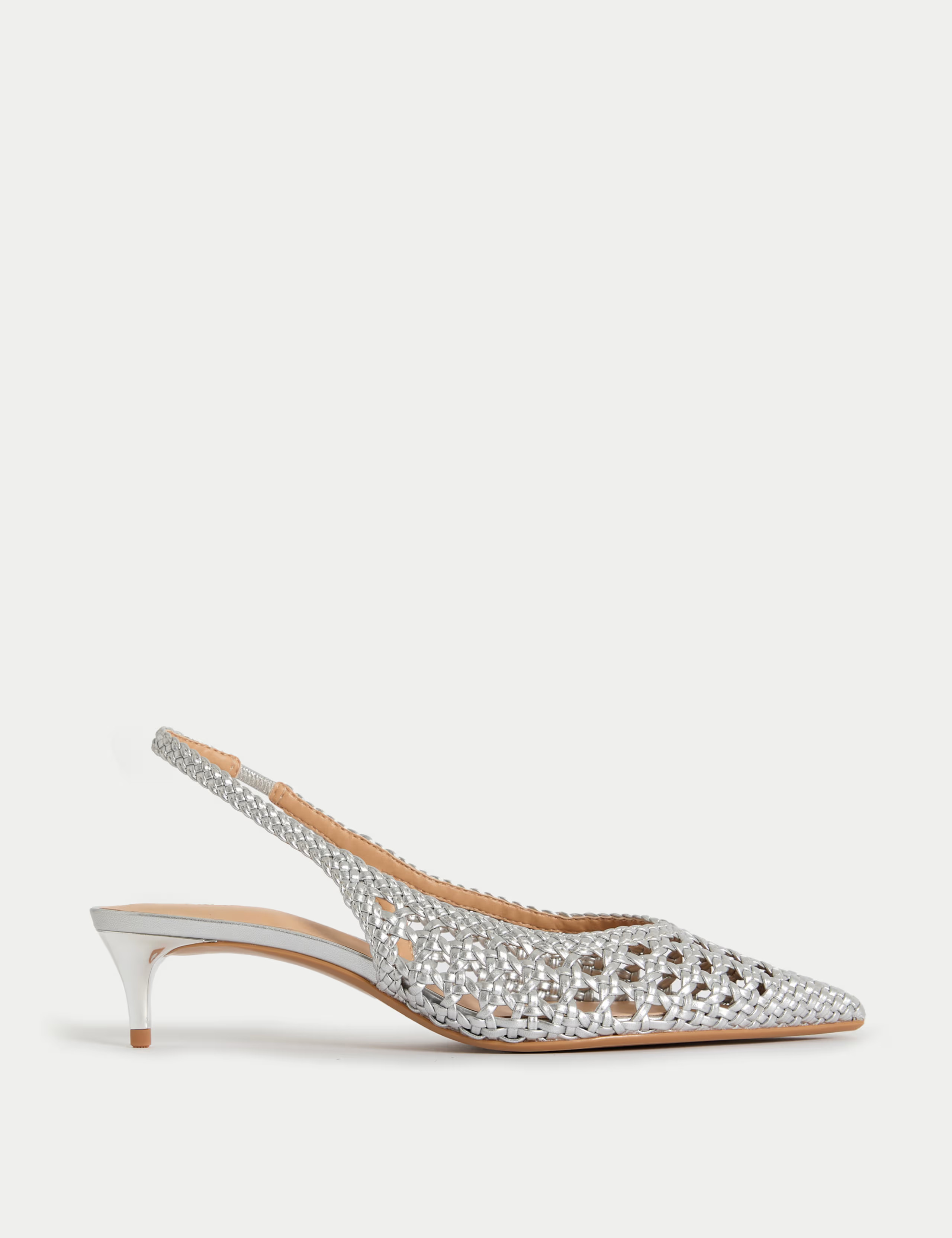 Woven Kitten Heel Slingback Shoes | Marks & Spencer (UK)