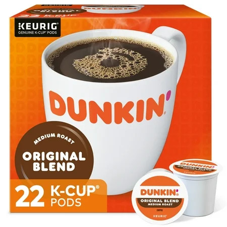 Dunkin' Original Blend Coffee, Keurig Single-Serve K-Cup Pods, Medium Roast, 22 Count | Walmart (US)