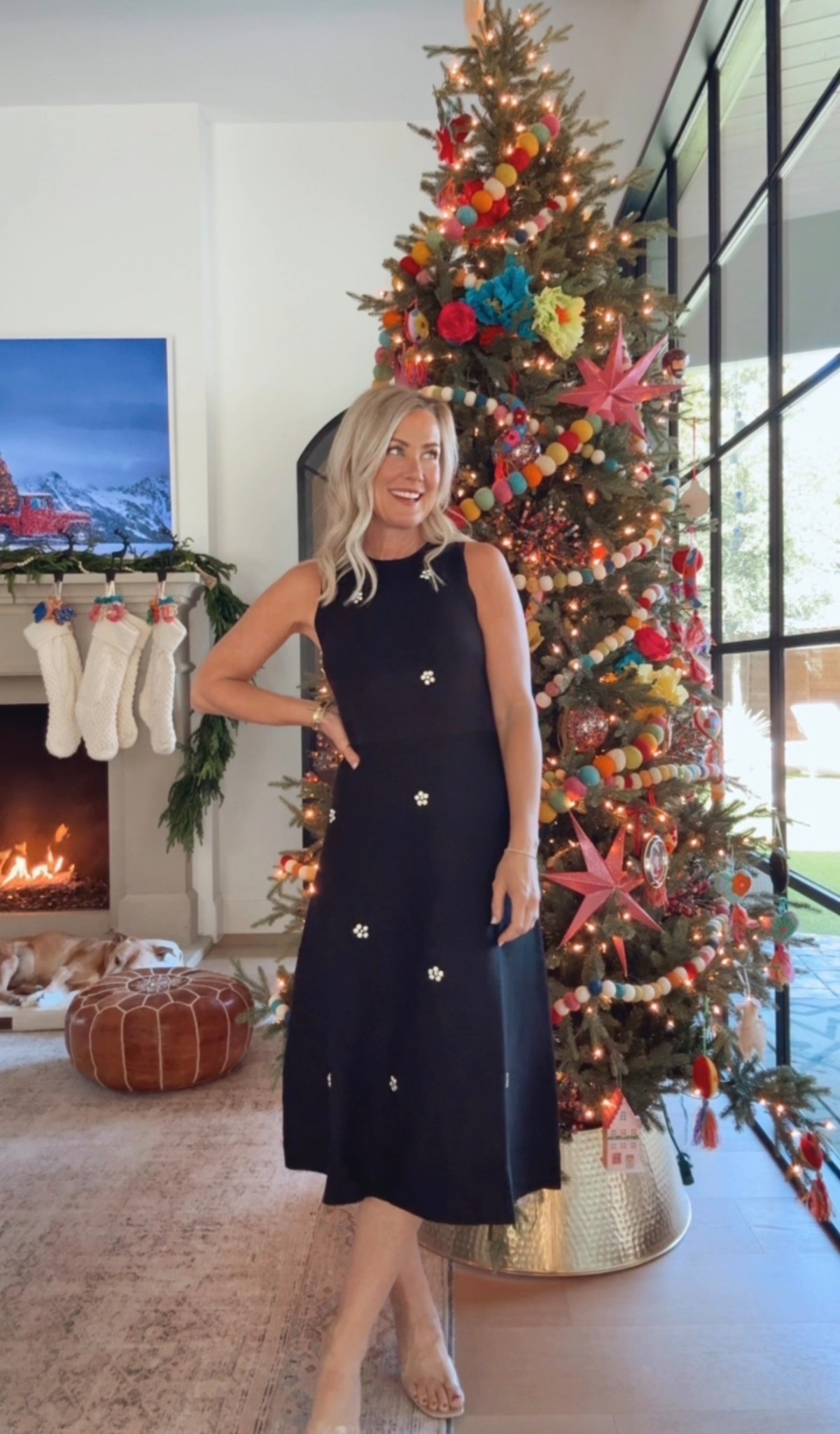 This black midi is the perfect dress for holiday parties this season! I love the jewel flower details. ✨ Wearing size XS!

@walmartstyle #WalmartPartner #WalmartStyle 

#LTKHoliday #LTKSeasonal #LTKOver40