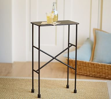 Zane 14" Metal Accent Table | Pottery Barn (US)
