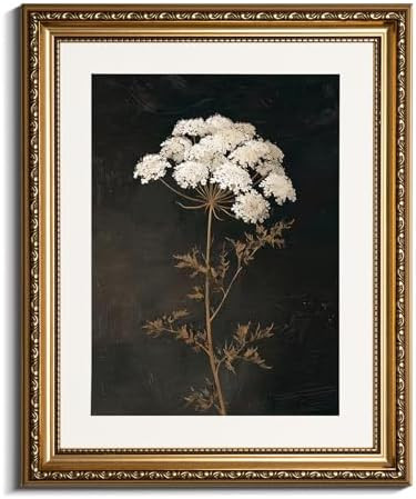 InSimSea Gold Picture Framed Wall Art, Living Room Vintage Dark Flower Wall Decor, Moody Floral B... | Amazon (US)