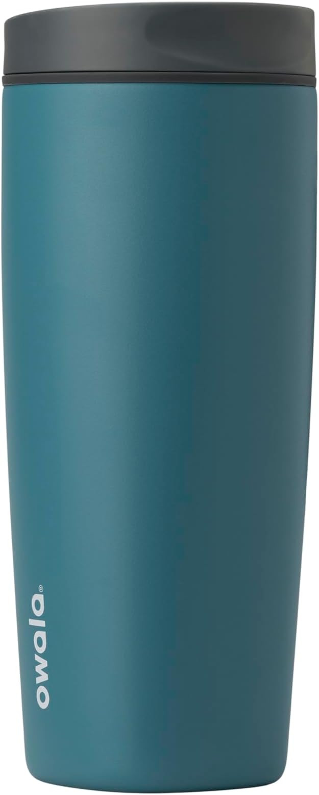 Owala SmoothSip Slider Insulated Stainless Steel Coffee Tumbler, Reusable Iced Coffee Cup, Hot Co... | Amazon (US)