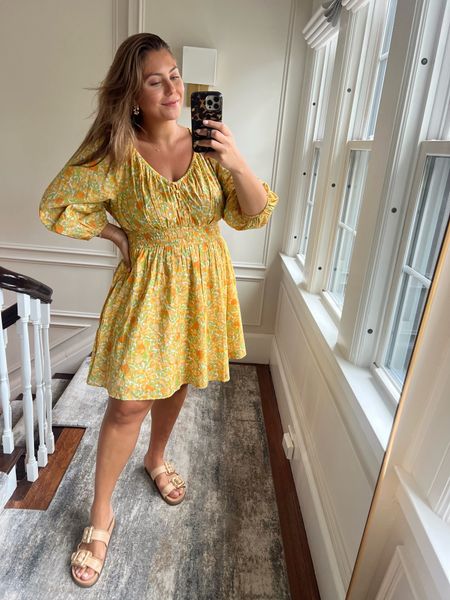 DRESS ON SALE WITH CODE shopnow // Wearing size XL in summer dress 💛 functional buttons down front so it is nursing friendly 

#LTKstyletip #LTKFind #LTKcurves