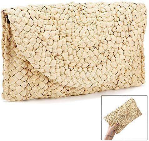 iPobie Straw Clutch Bag,Women Straw Weave Handbag Envelope Flat Summer Clutch Purse Beach Bag | Amazon (CA)
