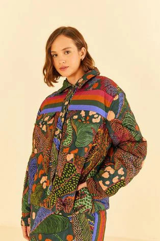 Jaqueta Matelasse Estampada Floresta Poá | Dafiti (BR)