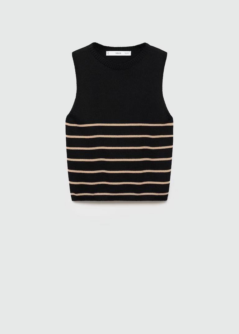 Striped knit top | MANGO (UK)
