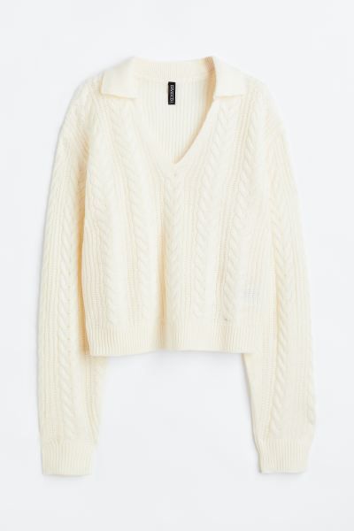 Collared Cable-knit Sweater | H&M (US + CA)