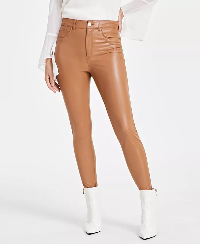 I.N.C. International Concepts Women's Faux-Leather Skinny Pants, Created for Macy's - Macy's | Macy's