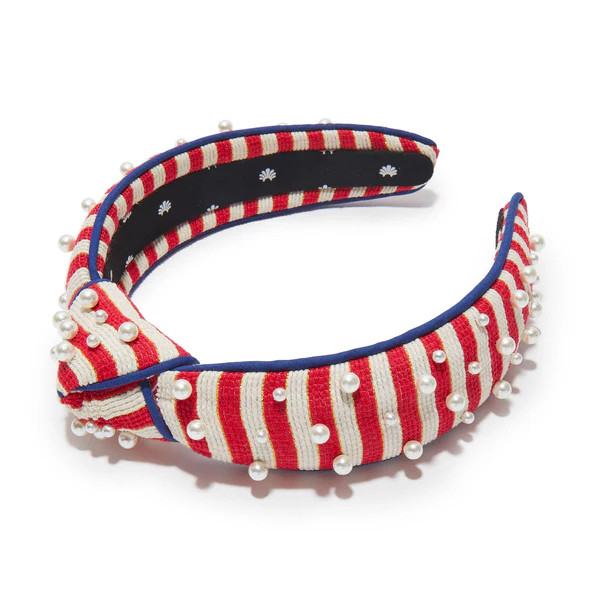 MULTI STRIPE PEARL SLIM KNOTTED HEADBAND | LELE SADOUGHI