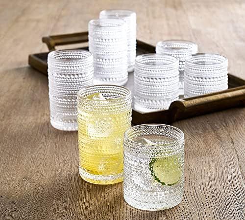 8-Piece Vintage Glassware Drinking Glasses Set with Old Fashioned Glass for Water, Beer, Soda, an... | Amazon (US)